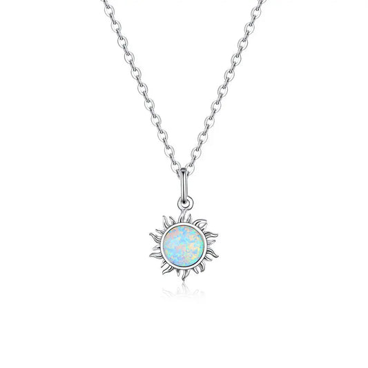 Elara Jewelry™ Solara Opal Sun Necklace