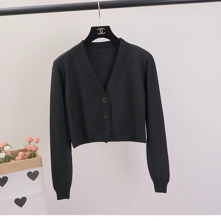 Lunara Winter™ Cropped Single-Breasted Cardigan