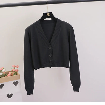 Lunara Winter™ Cropped Single-Breasted Cardigan