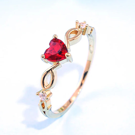 Elara Jewelry™ Heart Infinity Gemstone Ring