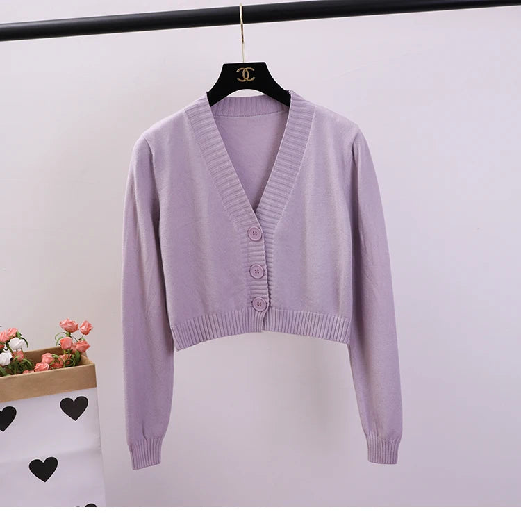 Lunara Winter™ Cropped Single-Breasted Cardigan