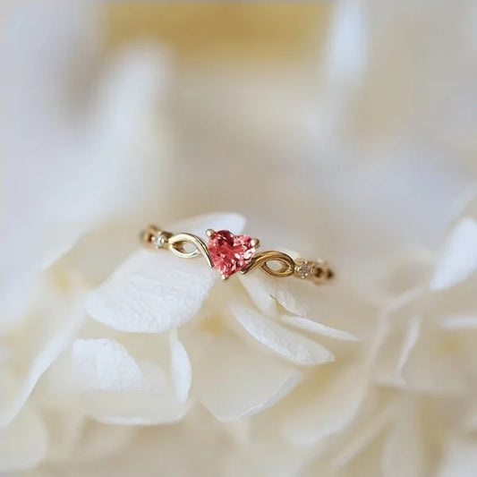 Elara Jewelry™ Heart Infinity Gemstone Ring