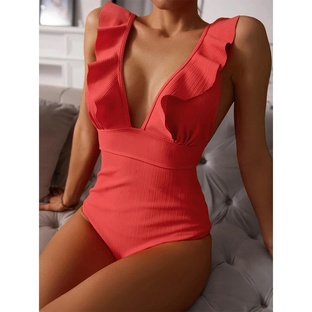 Monokini com babados SeaLure™ Valencia