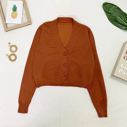 Lunara Winter™ Cropped Single-Breasted Cardigan