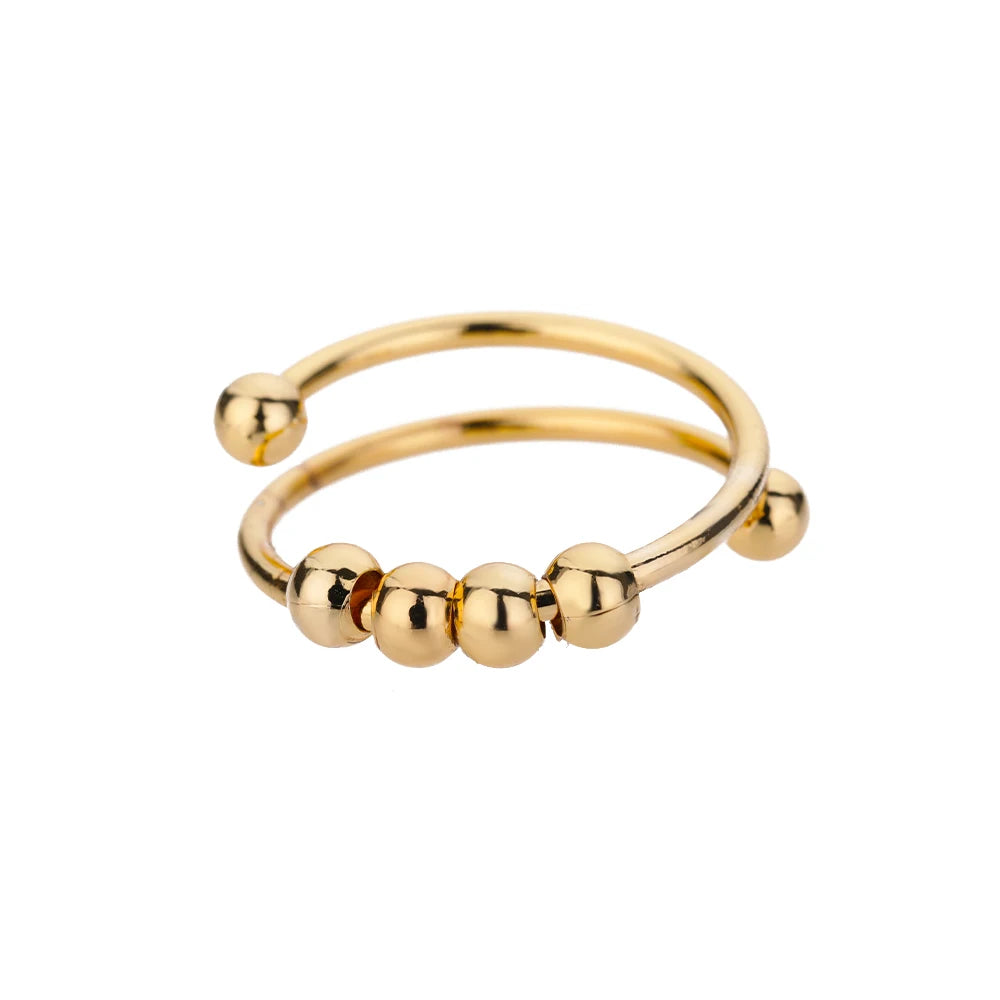 Elara Jewelry™ Beaded Open Adjustable Ring