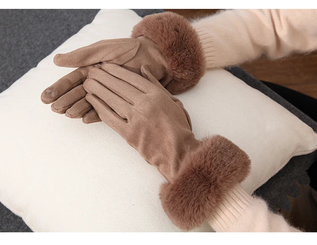 Gants chauds en cuir suédé Lunara Winter™