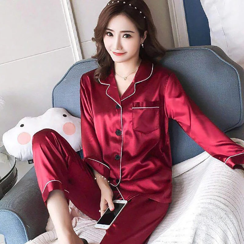 Satin Éclat™ Button Top & Pants Sleepwear Set
