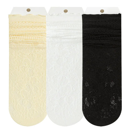 Lunara Winter™ 3 Pairs Lace Toe Socks for Women