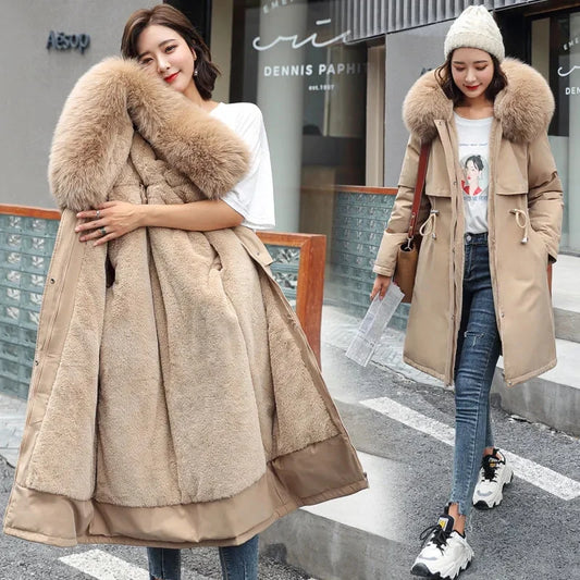 Lunara Winter™ Luxury Faux Fur Hood Long Puffer Coat