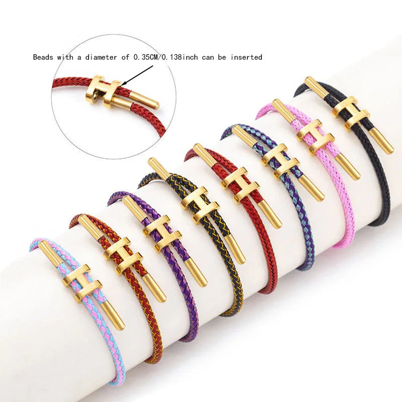 Elara Jewelry™ Braided Cord Gold Clasp Bracelet