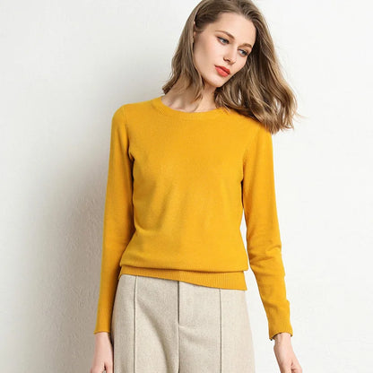 Pullover in cashmere slim con scollo a O Lunara Winter™