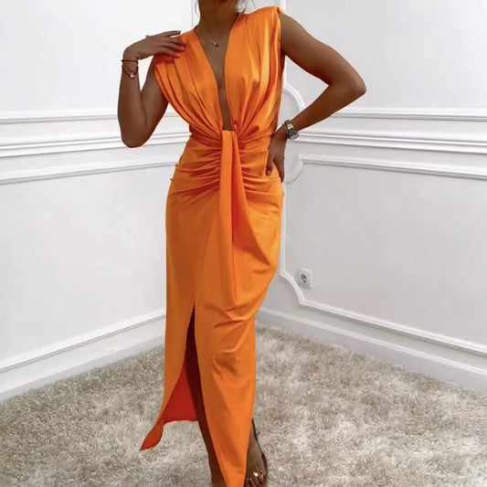 Amoura Dresses™ V Neck Strap Dress Light