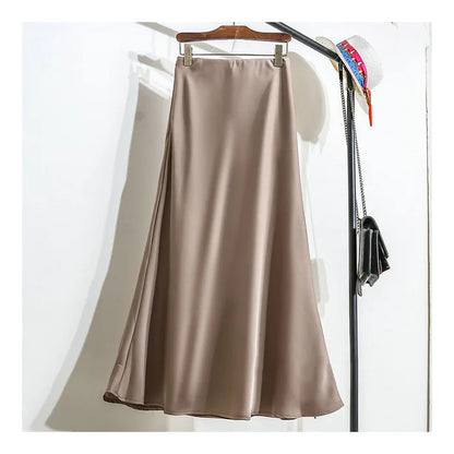 Satin Éclat™ Elegant Satin Long Skirt