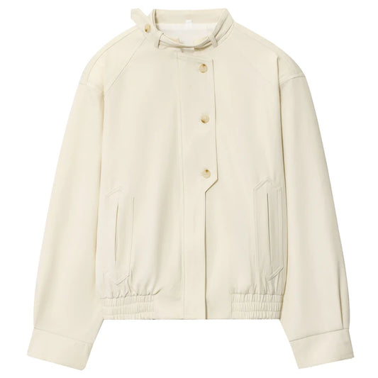 Lunara Winter™ Cropped Button-Up Bomber Jacket