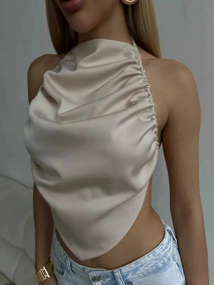 Satin Éclat™ Backless Halter Top