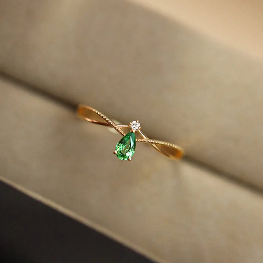 Elara Jewelry™ Emerald Whisper Ring