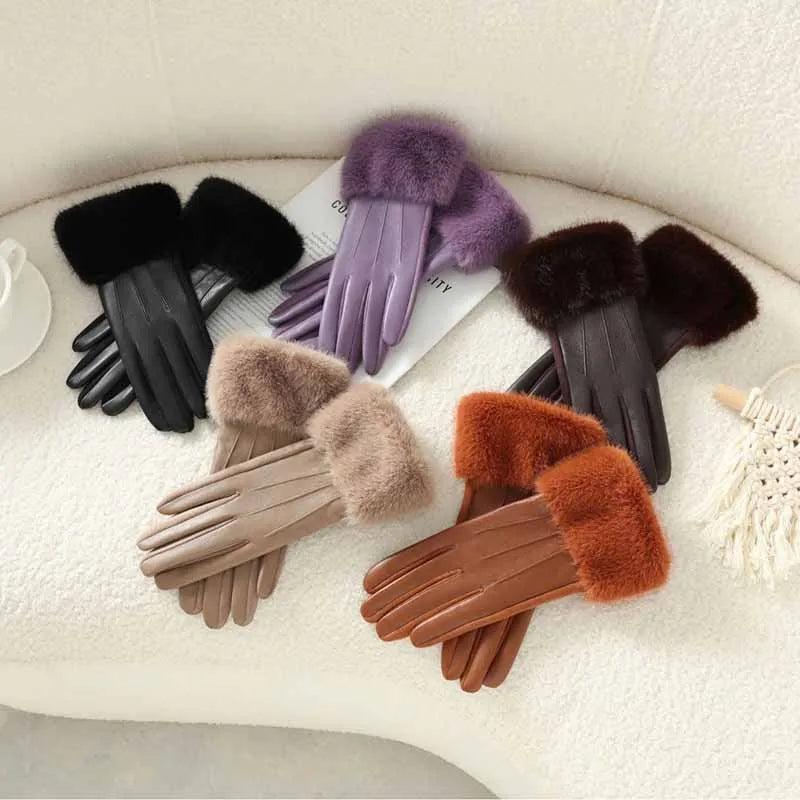 Lunara Winter™ Damen-PU-Lederhandschuhe