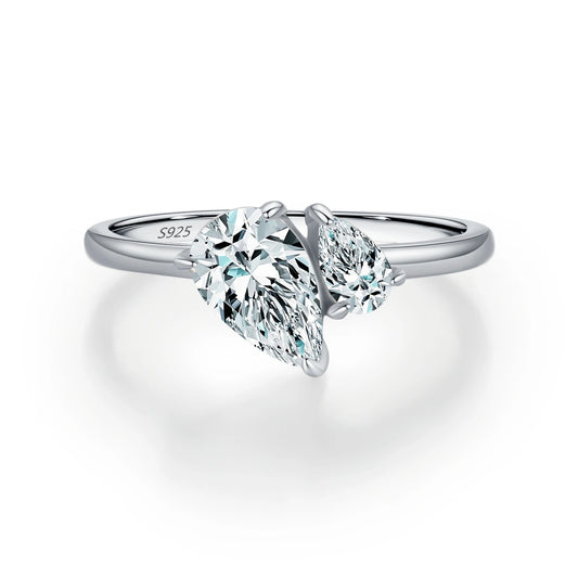 Elara Jewelry™ Éclat Duo Pear Ring
