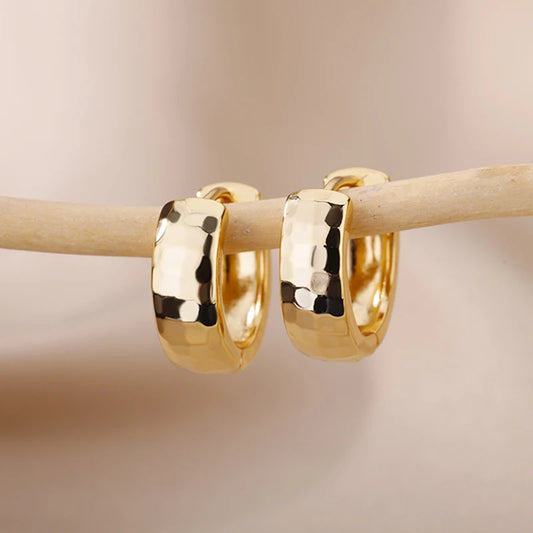 Elara Jewelry™ Textured Metallic Hoop Earrings