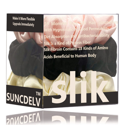 SatinÉclat™ 3 قطع ربطات شعر من الحرير الخالص