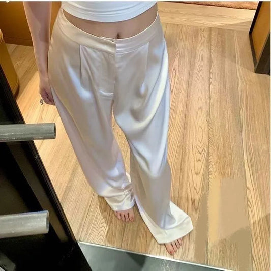 Satin Éclat™ High Waist Wide Leg Pants