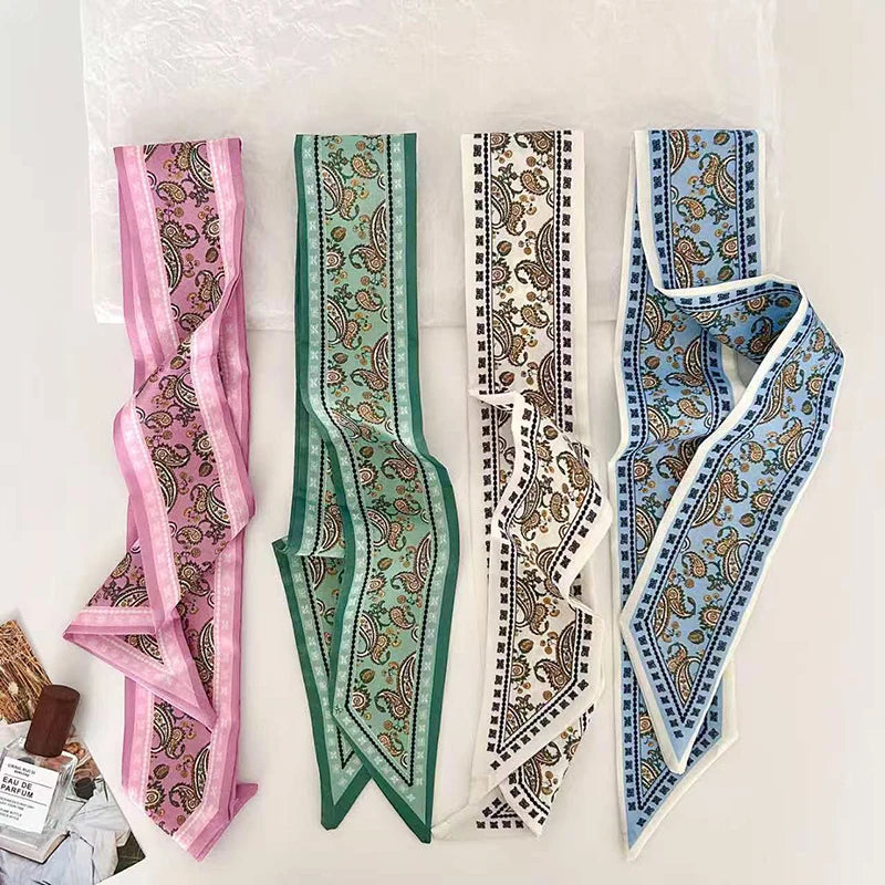 SatinÉclat™ Women Long Silk Scarf Strip