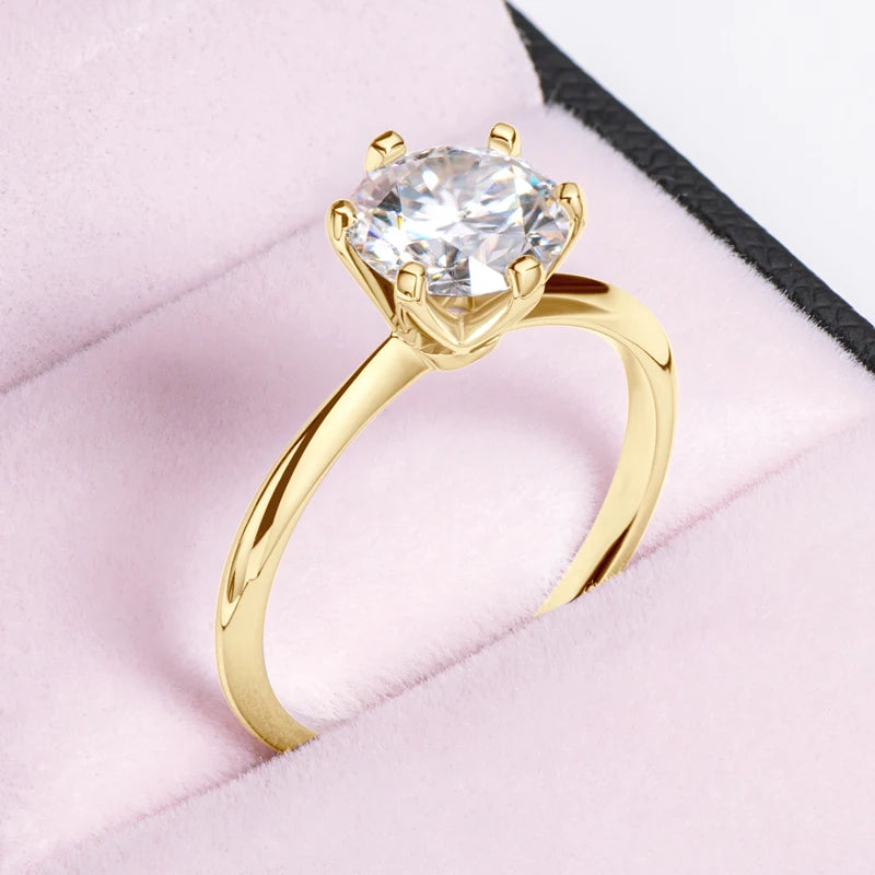 Elara Jewelry™ Aurora Solitaire Gold Ring