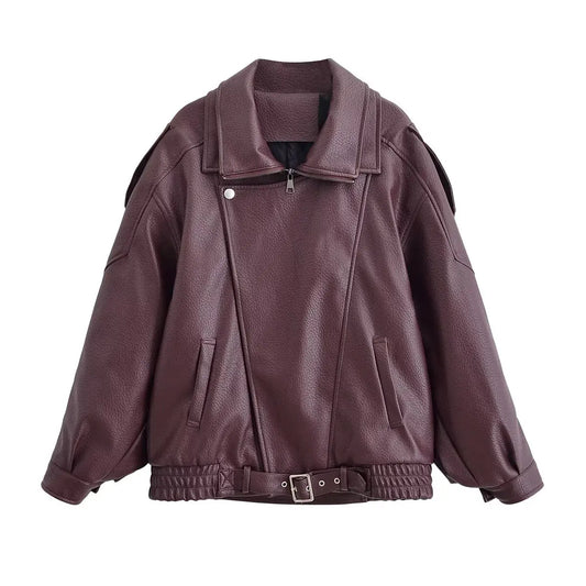 Lunara Winter™ Cropped Faux Leather Moto Jacket