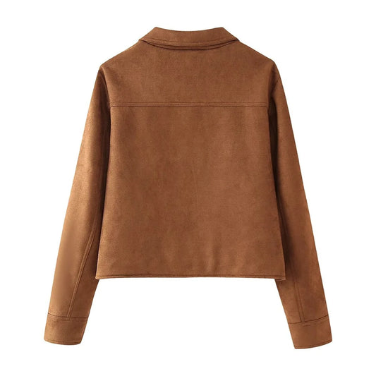 Lunara Winter™ Cropped Faux Suede Shirt Jacket