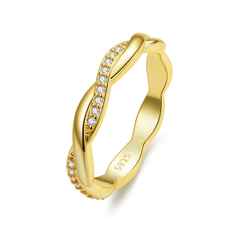 Elara Jewelry™ Aurelia Wave Band Ring
