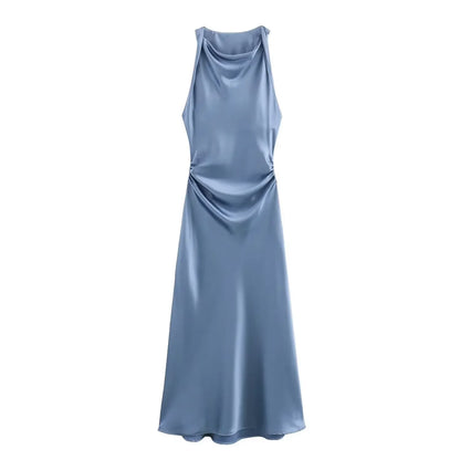 Amoura Dresses™ Sleeveless Satin Texture Dress