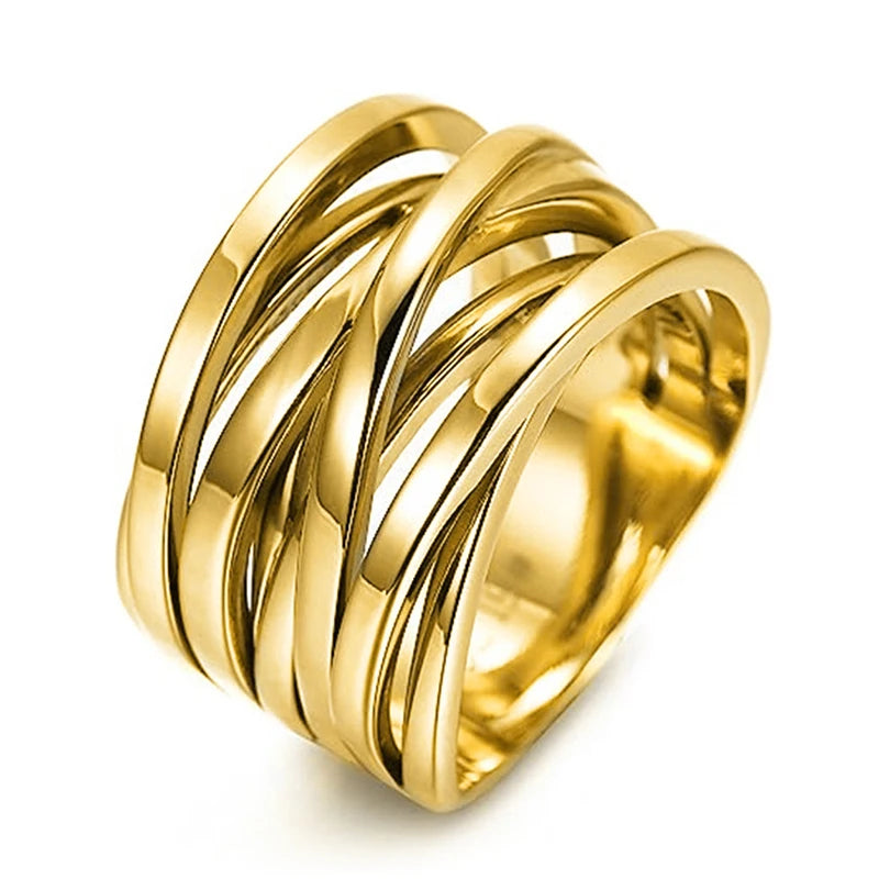 Elara Jewelry™ Twisted Multi-Band Ring