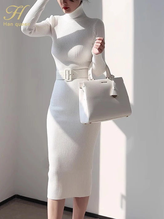 Amoura Dresses™ Winter Midi With Belt