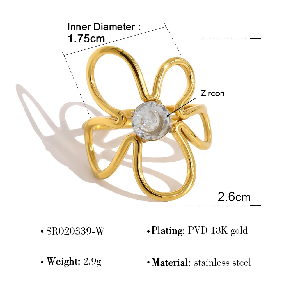 Elara Jewelry™ Floral Gemstone Wrap Ring