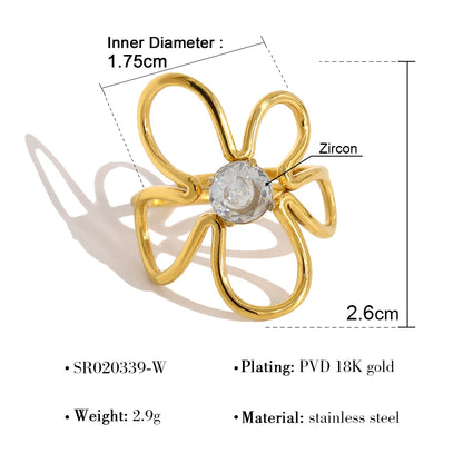Elara Jewelry™ Floral Gemstone Wrap Ring