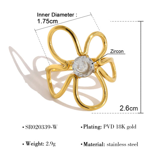 Elara Jewelry™ Floral Gemstone Wrap Ring