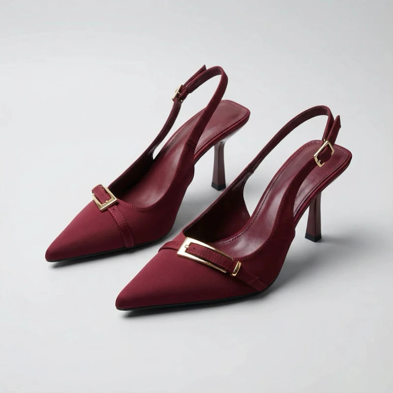 Solenne Shoes™ Casual Pointed Toe Buckle Heels