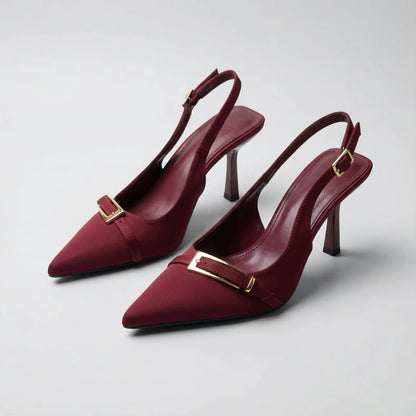 Solenne Shoes™ Casual Pointed Toe Buckle Heels