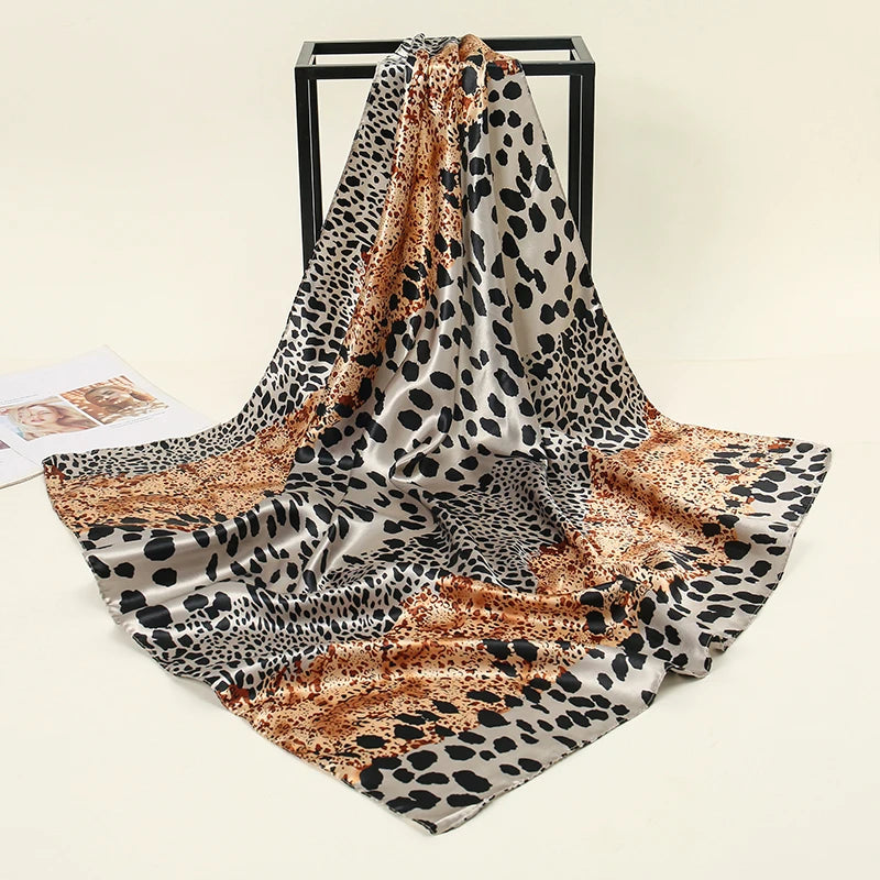 SatinÉclat™ Fashion Silk Square Scarf for Women