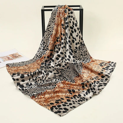 SatinÉclat™ Fashion Silk Square Scarf for Women