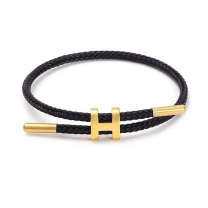 Elara Jewelry™ Braided Cord Gold Clasp Bracelet