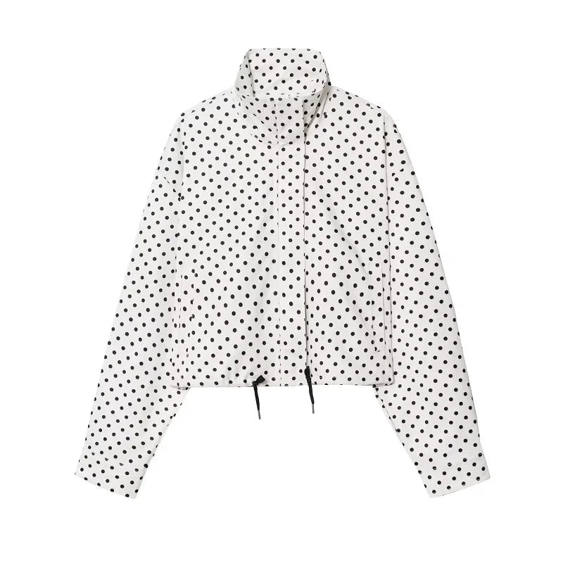 Lunara Winter™ Polka Dot Cropped Shirt Jacket