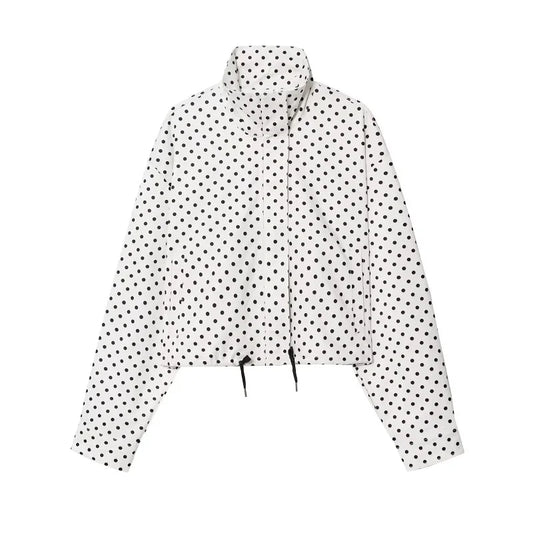 Lunara Winter™ Polka Dot Cropped Shirt Jacket