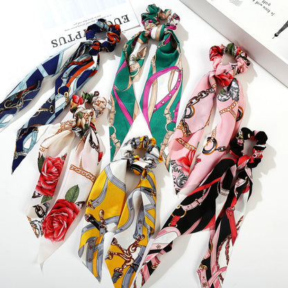 SatinÉclat™ Bow Satin Long Scrunchies