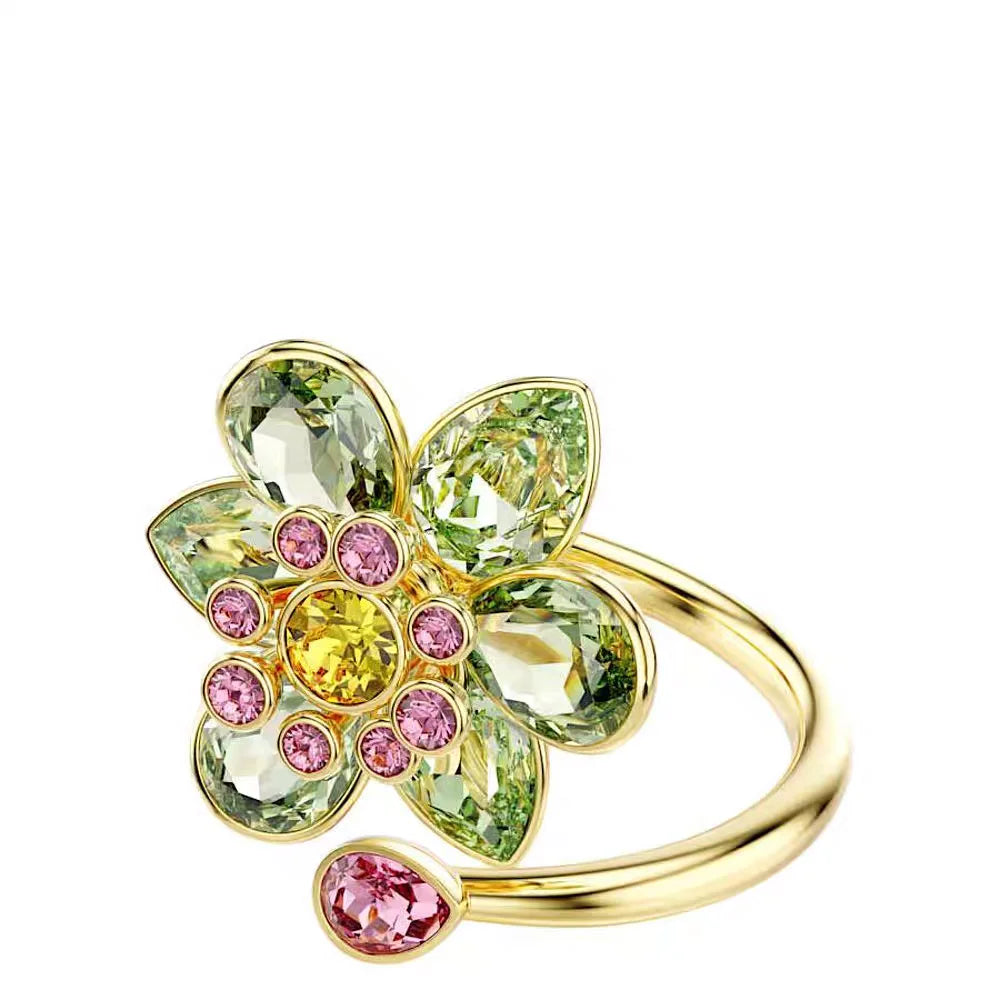 Elara Jewelry™ Floral Multicolor Gemstone Ring