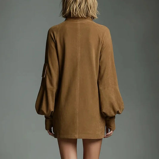 Amoura Dresses™ Retro Faux Suede Mini Dress