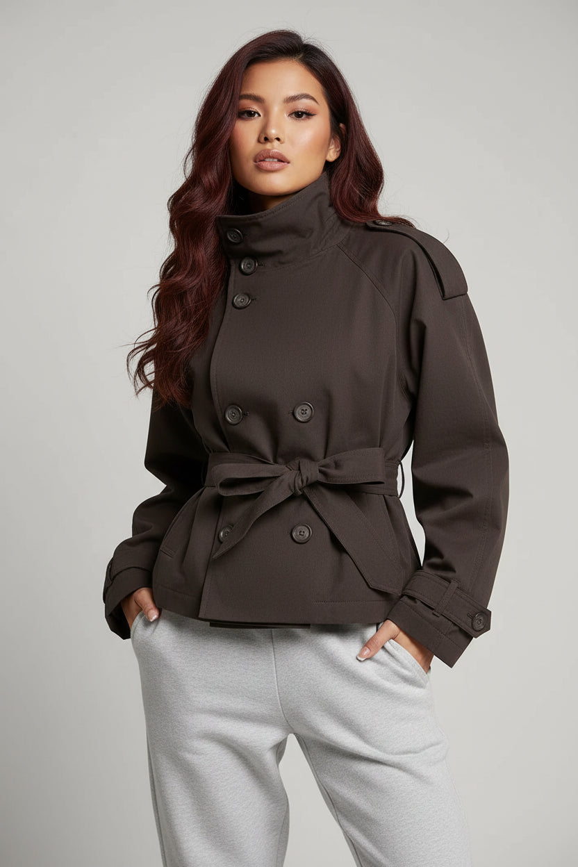 Lunara Winter™ Solider Trenchcoat mit Schnürung für Damen