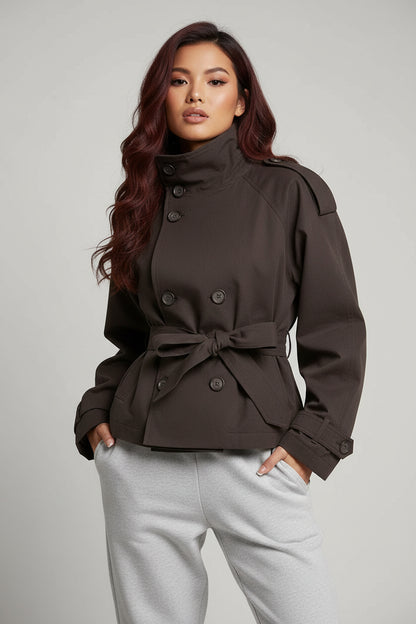 Lunara Winter™ Solider Trenchcoat mit Schnürung für Damen
