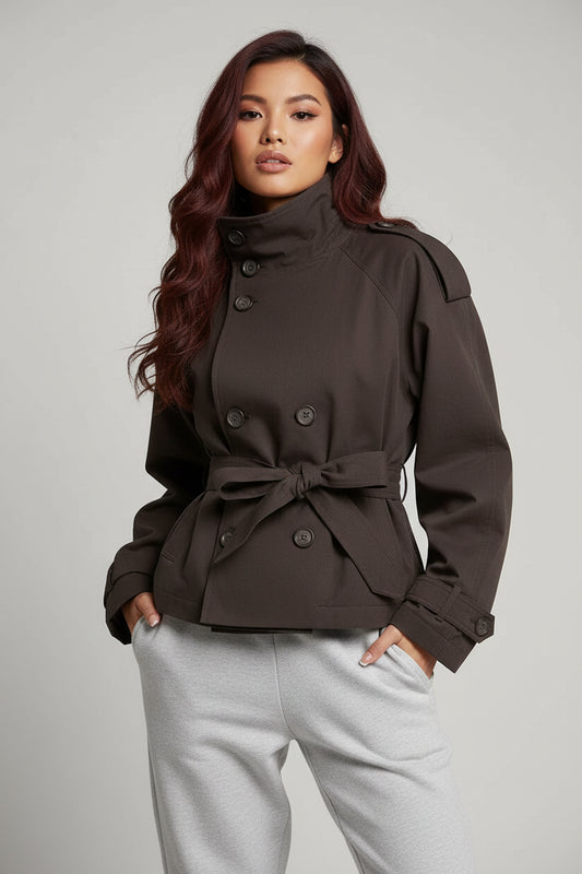 Lunara Winter™ Women’s Solid Lace Up Trench Coat