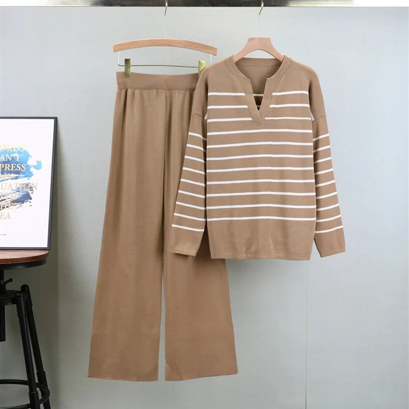 Lunara Winter™ 2-Piece Stripe Sweater Set